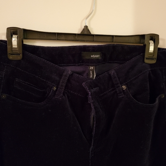 Navy Blue Skinny Corduroy Pants - Picture 3 of 3